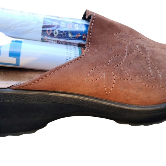 Fly Flot Quilted Flowers Suede Clogs Mules Slip On EU 38 US 7.5 MADE IN ITALY - Picture 7 of 8